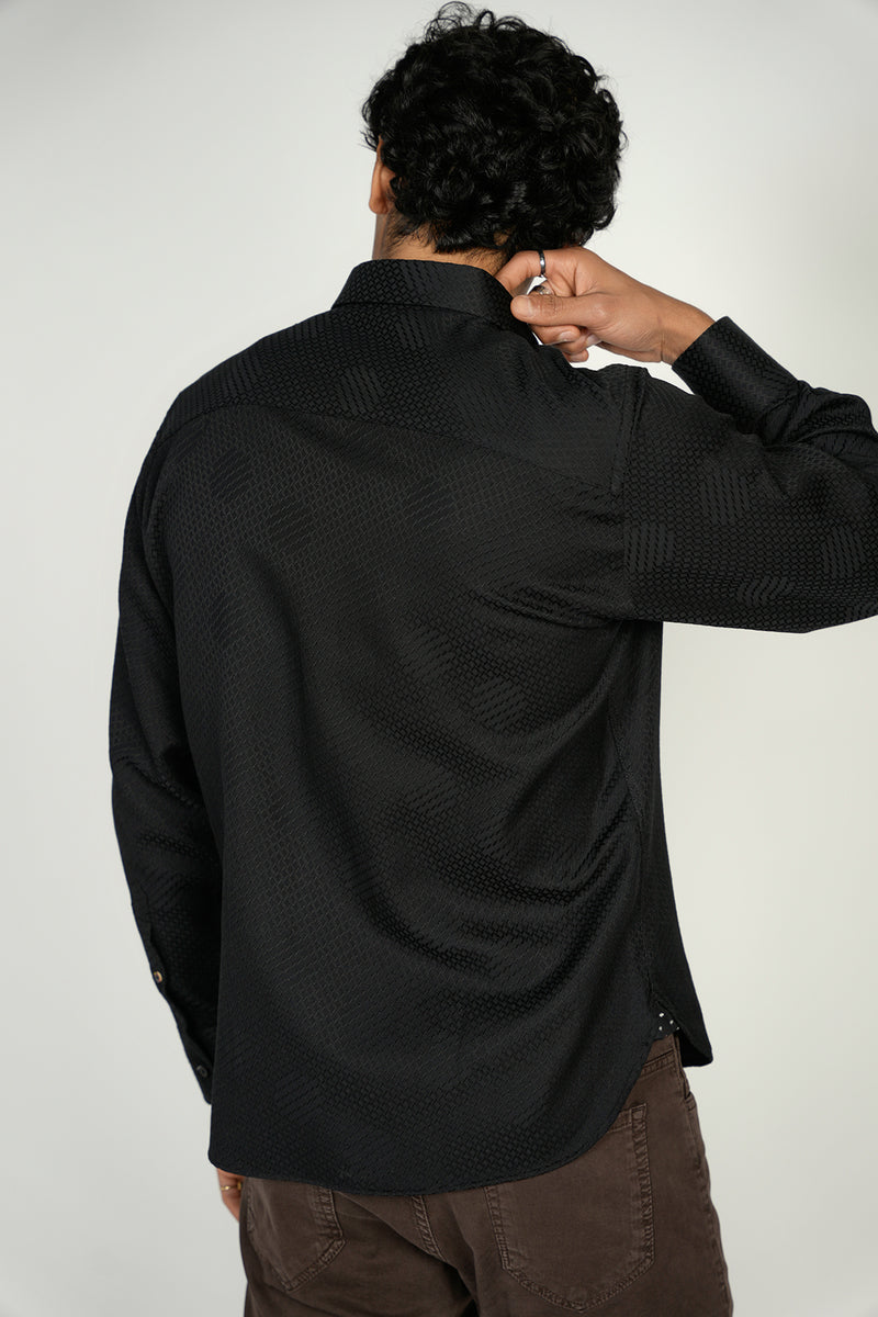 Black Jacquard Shape Shirt Signature Collection