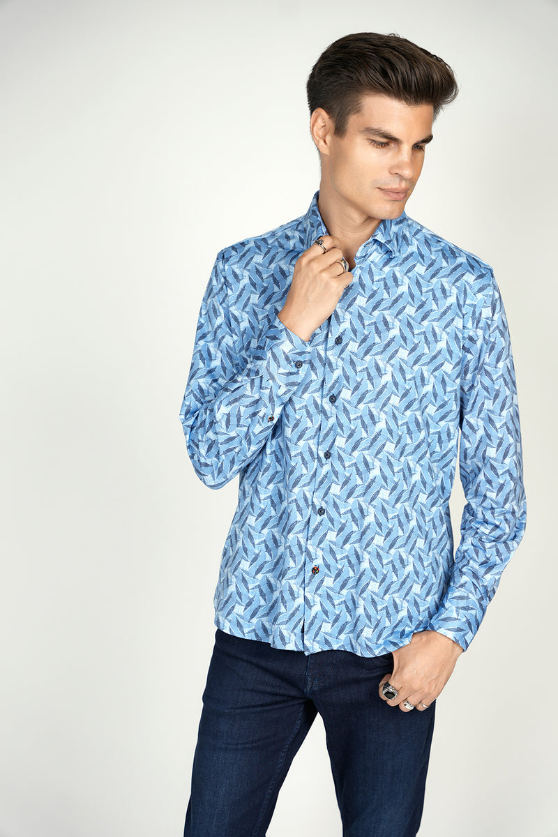 FW22 Blue Leaves Shirt Signature Collection