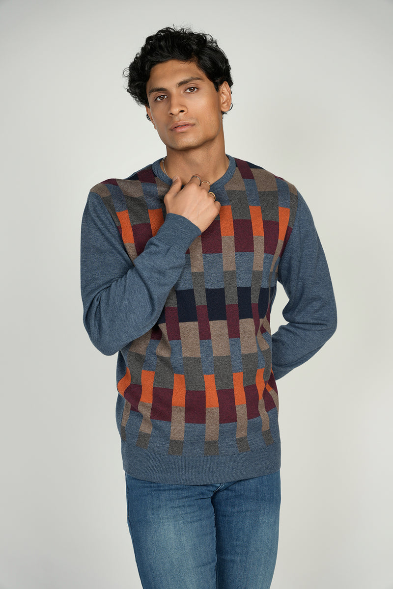 FW22 Melange Indigo Crewneck