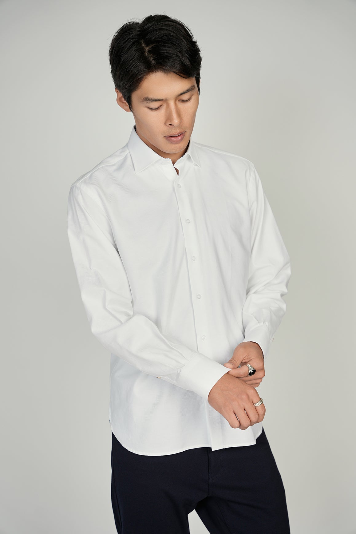 White Jacquard Shirt Signature Collection (Big & Tall)