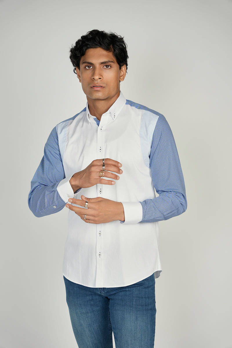 FW22 LEO Two-Tone King Cotton Shirt