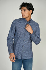 LEO Blue-Grey King Cotton Shirt