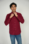 LEO Red Corduroy King Cotton Shirt