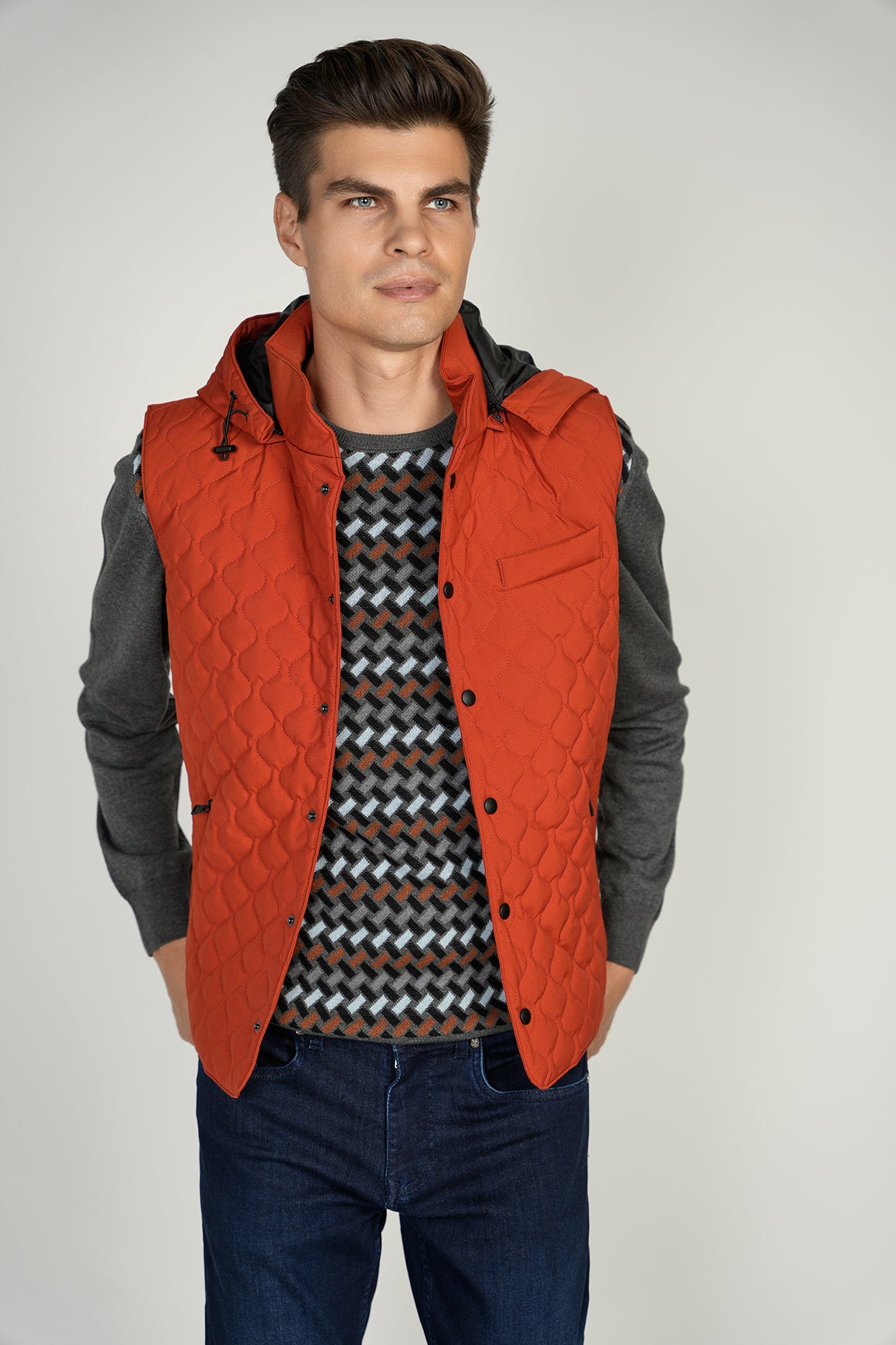 Orange Waterproof Quilted Vest