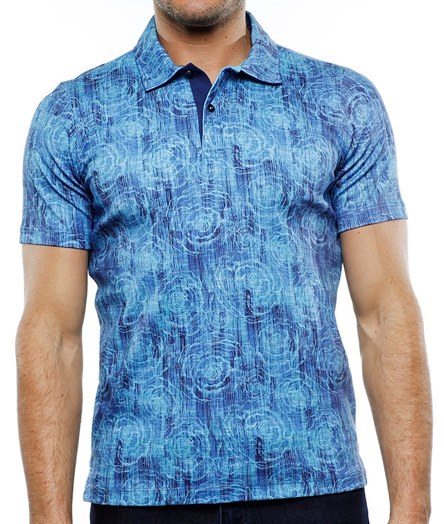 Multi Blue Flowers Polo (Tall)