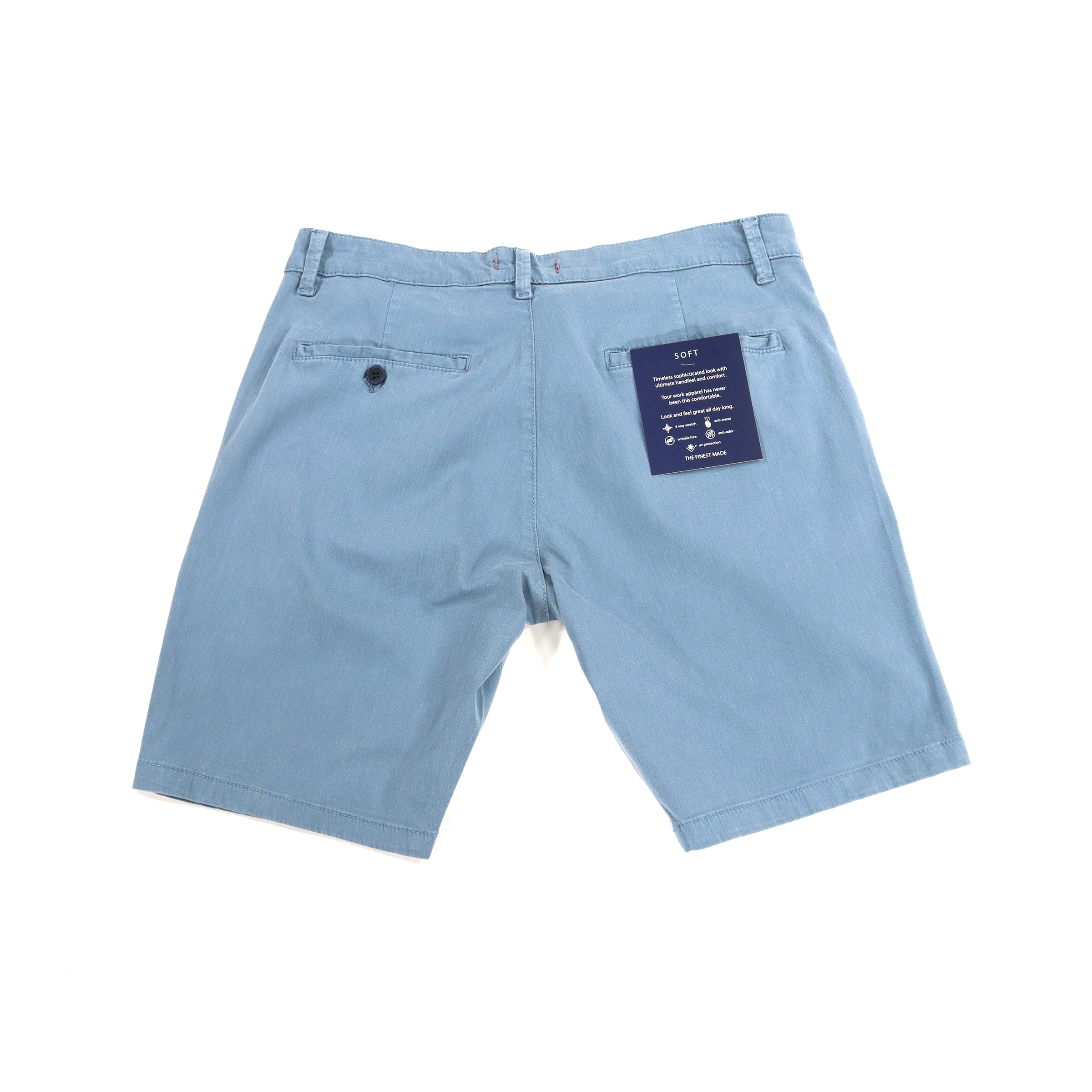 Luchiano Visconti SS23 Steel Blue Tencel Shorts