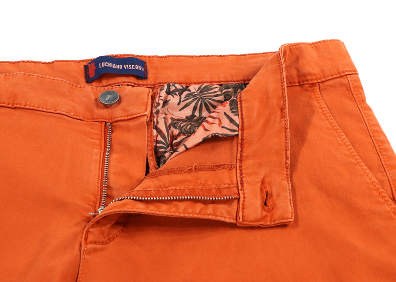 Orange Tencel Shorts