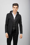 Black Puffer Hood Sport Coat