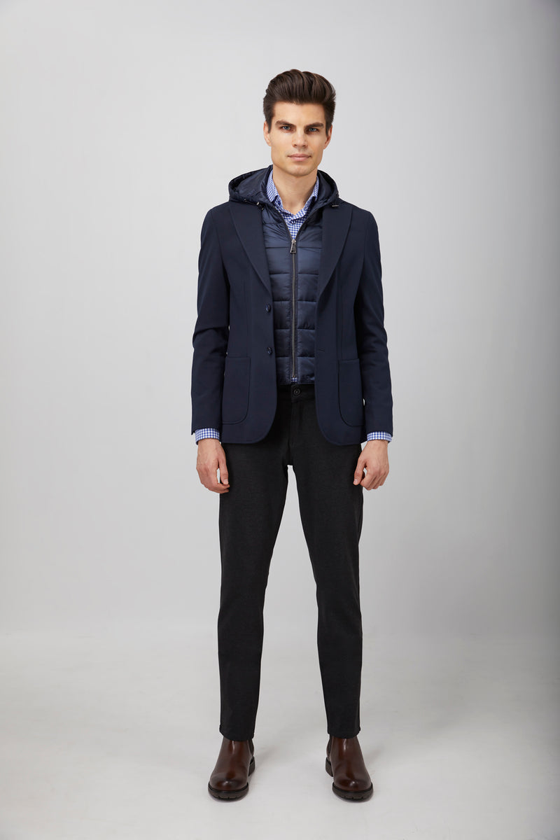 FW22 Navy Puffer Hood Sportcoat