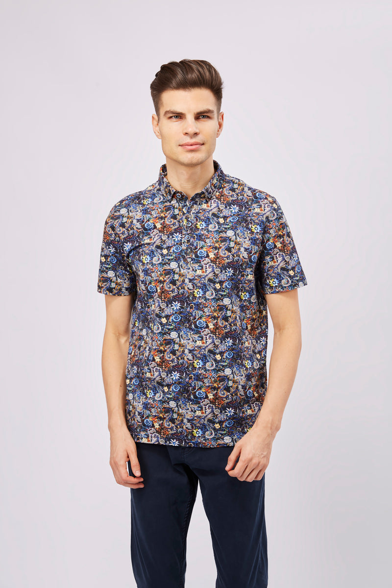 SS23 Leo Mosaic Floral Polo