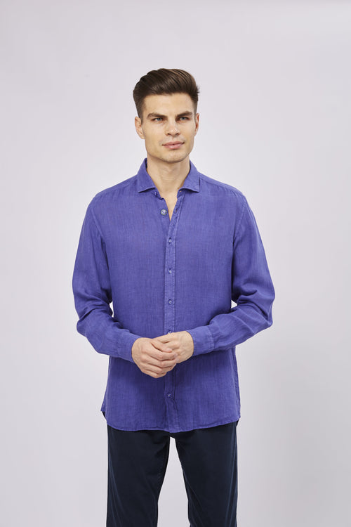 SS23 Leo Purple Linen Shirt