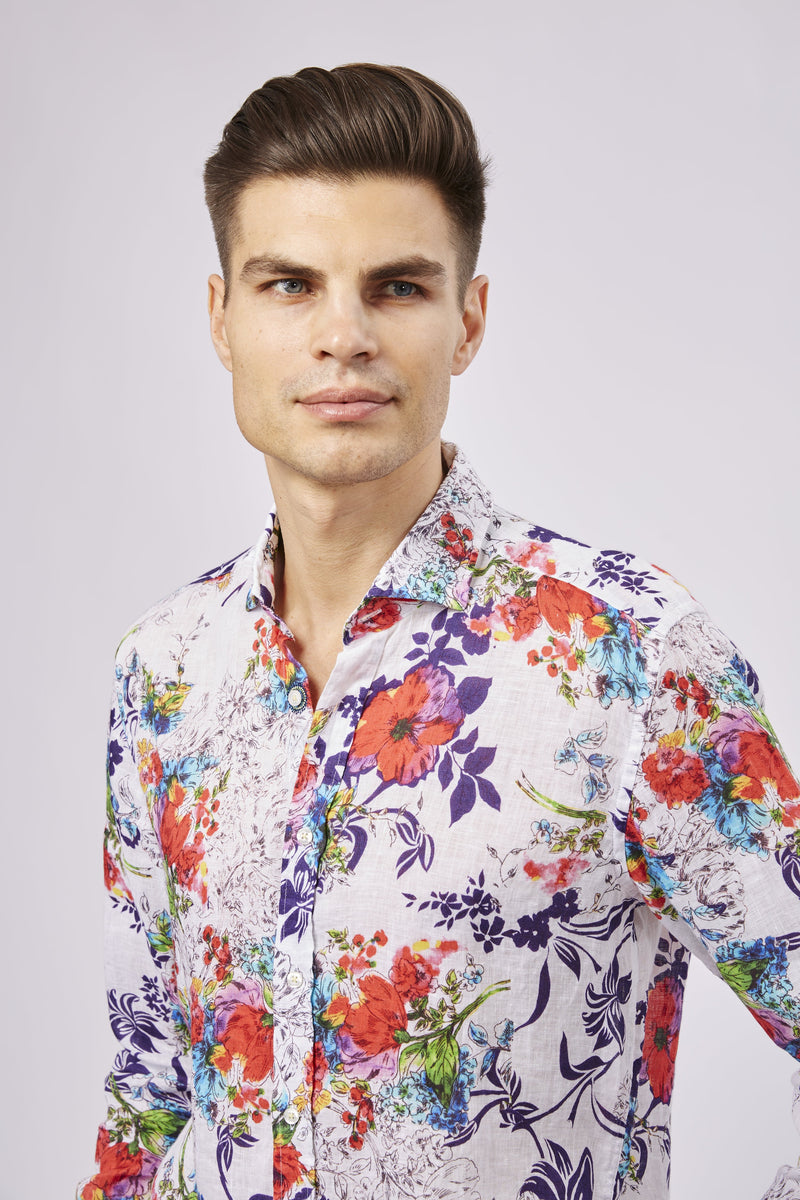 SS23 Leo White Floral Shirt