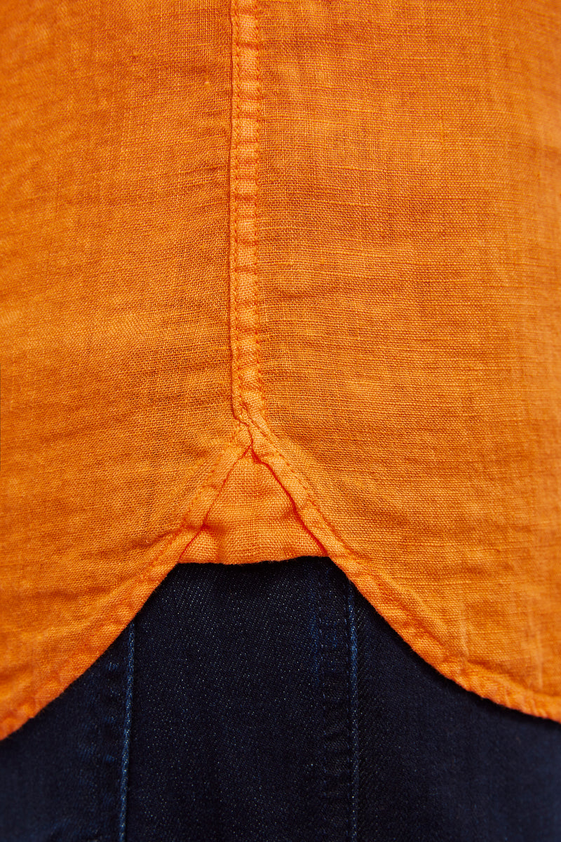 Leo Orange Linen Shirt