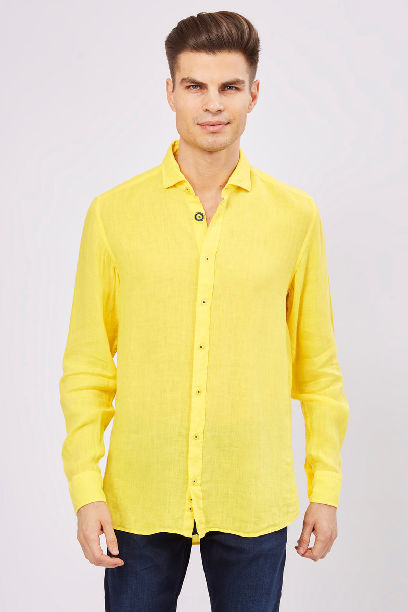 SS23 Leo Highlighter Yellow Linen Shirt