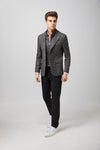 Black and White Zip Up Houndstooth Sport Coat
