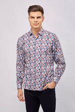 White with Multicolor Leaves Shirt