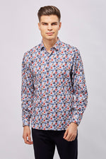 White with Multicolor Leaves Shirt