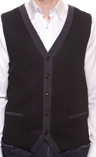 Black and Grey Sweater Vest