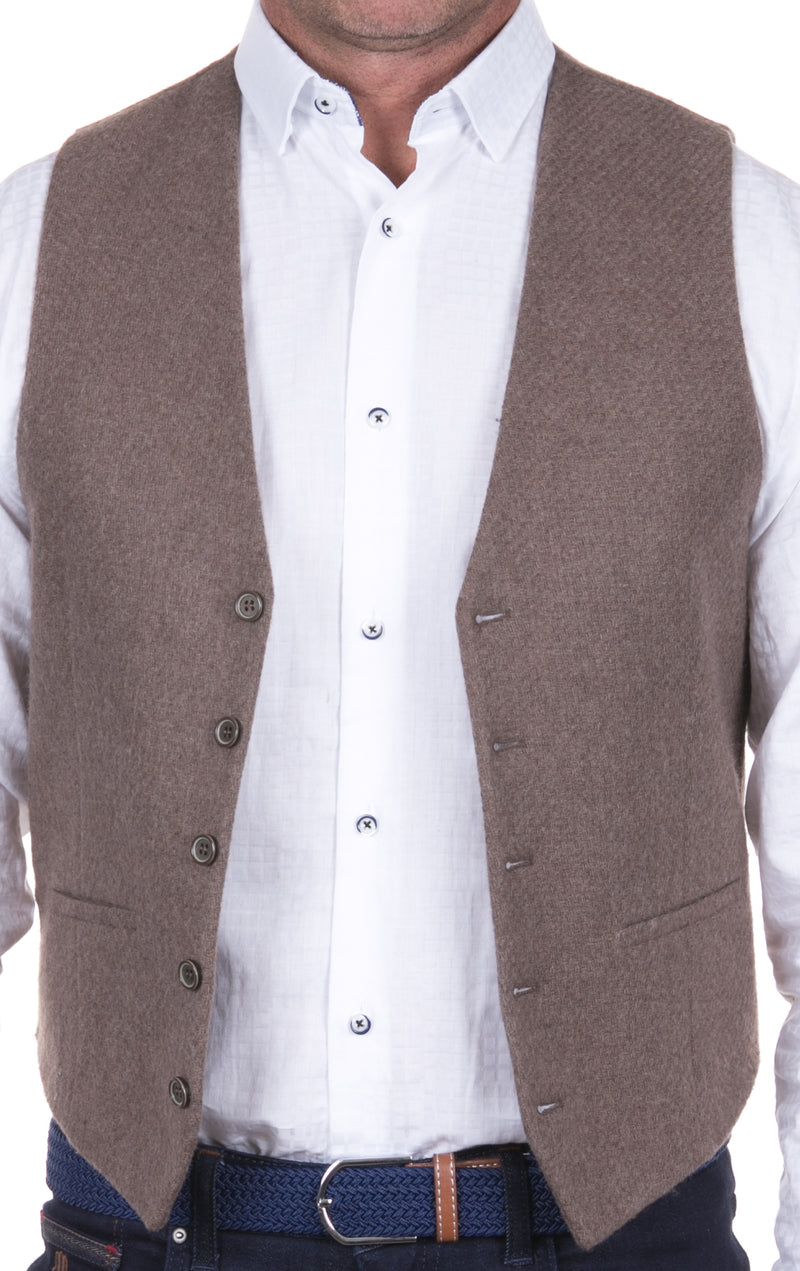 Taupe Woven Vest