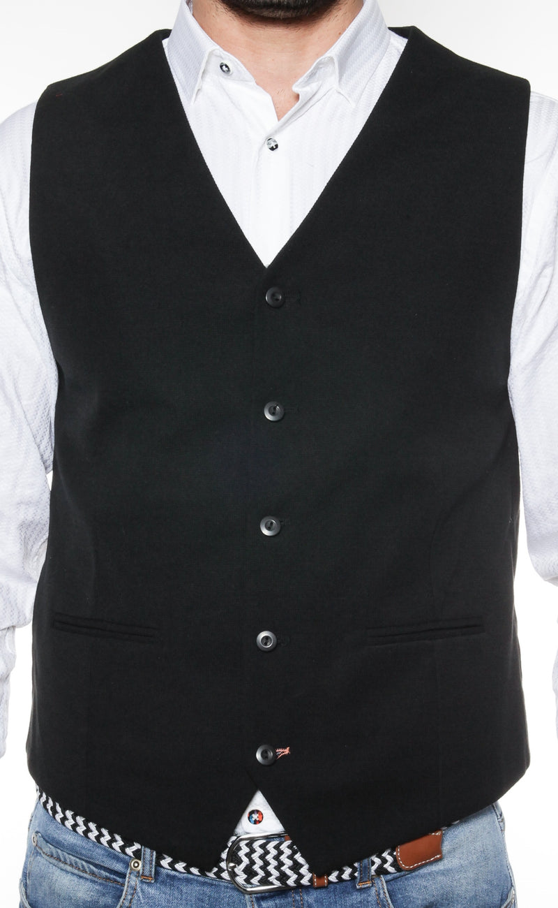 Solid Black Knit Vest