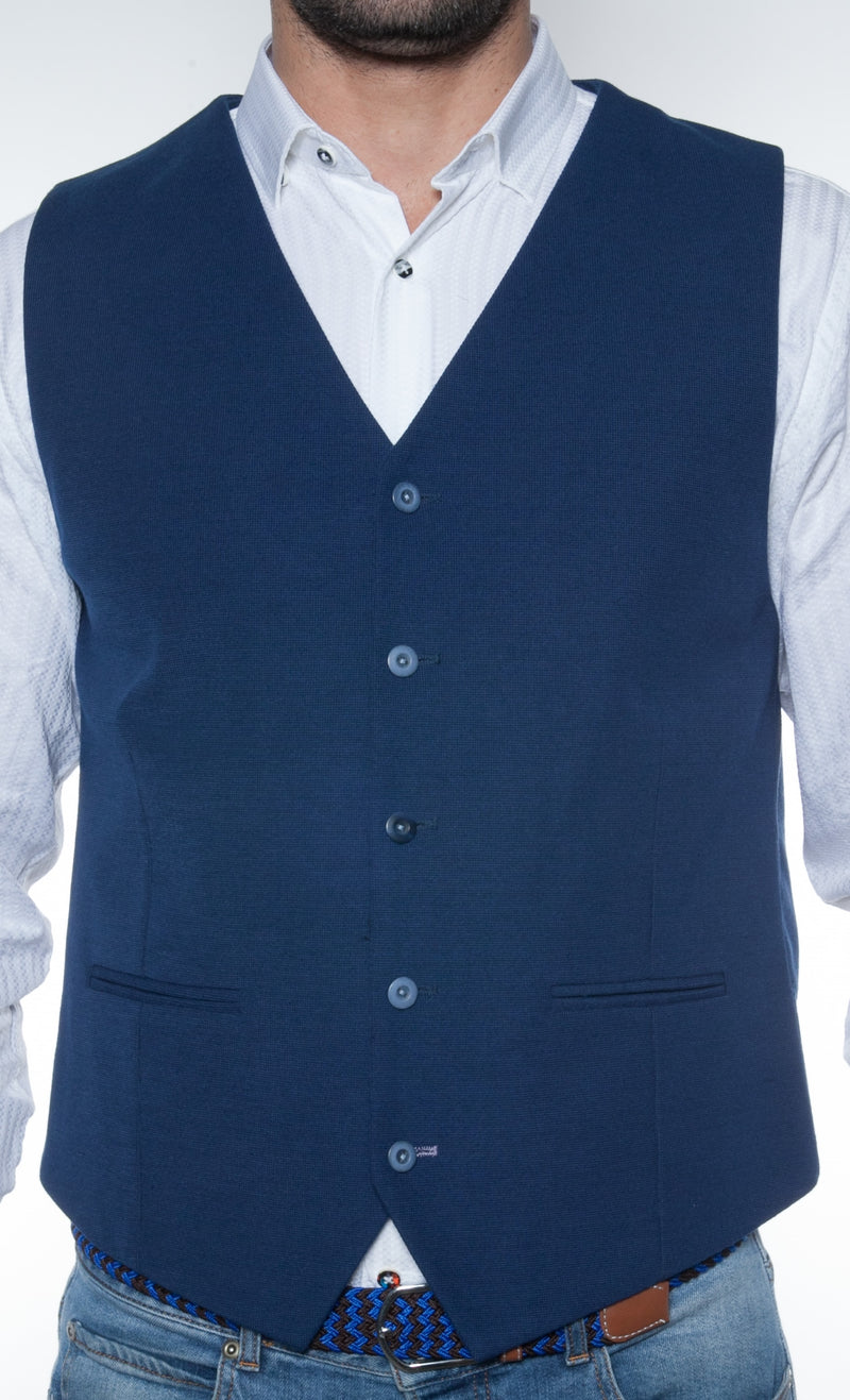 Solid Blue Knit Vest